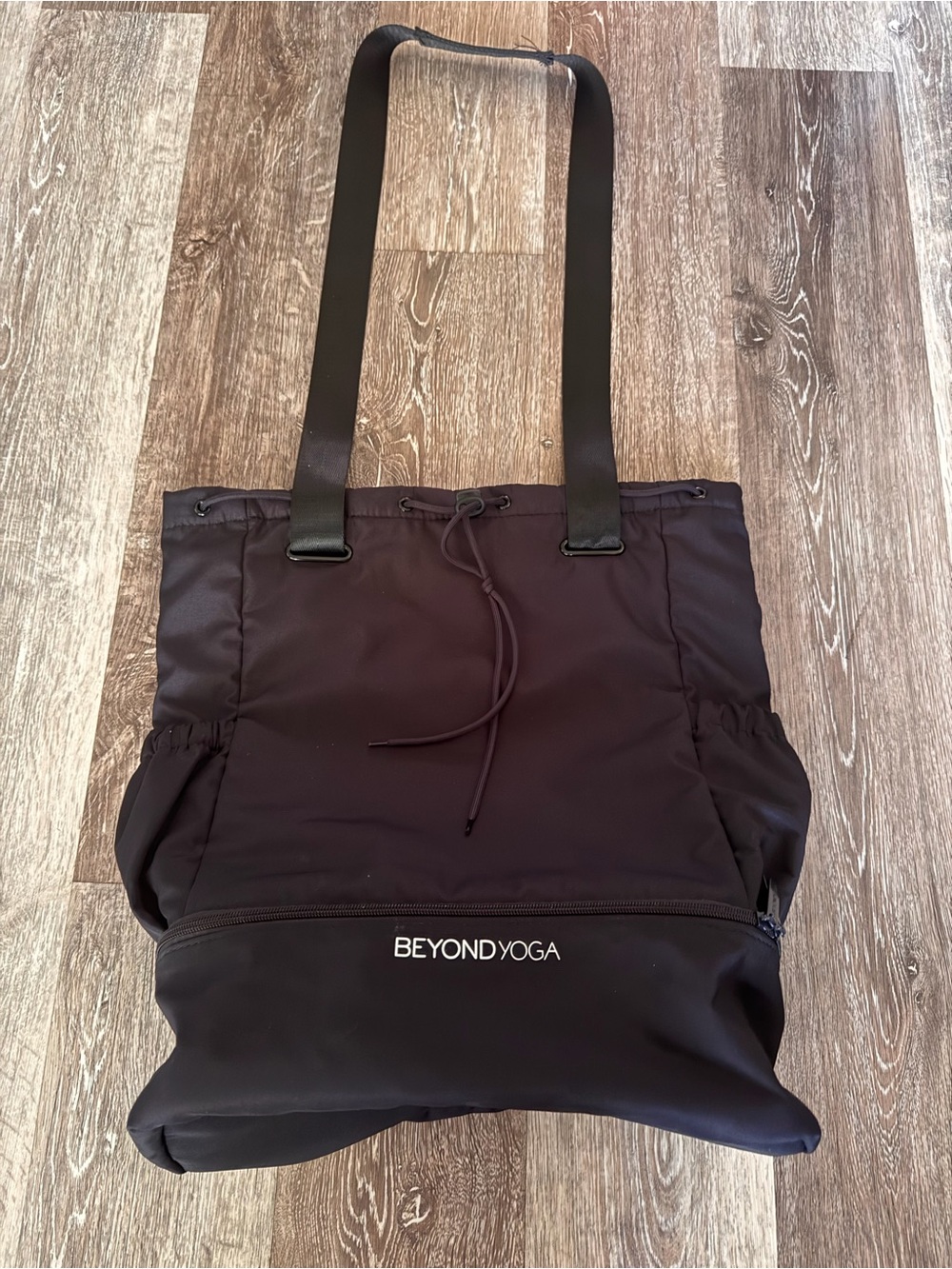 Beyond Yoga Black Drawstring Convertible Backpack